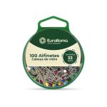 ALFINETE CABECA DE VIDRO 33MM 100 UNIDADES SORTIDO EUROROMA