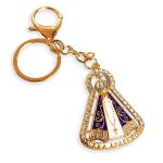 CHAVEIRO DE METAL NOSSA SENHORA APARECIDA 5.4X4CM DOURADO
