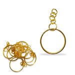 BASE DE CHAVEIRO N.25 COM CORRENTE 10 UNIDADES DOURADO