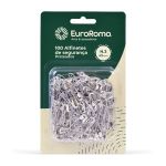 ALFINETE DE SEGURANCA PRATEADO N.3 45MM 100 UNIDADES EUROROMA