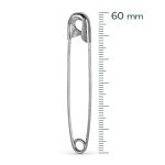 ALFINETE DE SEGURANCA PRATEADO N.5 60MM 50 UNIDADES EUROROMA