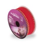FITA DECORATIVA NATAL 25MM 10M PROGRESSO 209 - VELUDO VERMELHO BRILHO