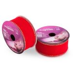 FITA DECORATIVA NATAL 38MM 10M PROGRESSO 209 - VELUDO VERMELHO BRILHO