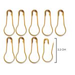 ALFINETE DE SEGURANCA BULBO 2.2*1CM COM 100 UNIDADES DOURADO ROMA AVIAMENTOS 
