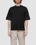 Camiseta Oversized Suedine SUPIMA Contraste Preta