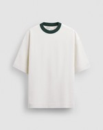 Camiseta Oversized Suedine SUPIMA Off Gola Verde