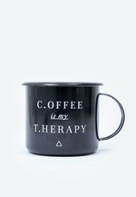 Caneca Esmaltada - Coffee is my Therapy - Preta