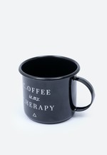 Caneca Esmaltada - Coffee is my Therapy - Preta