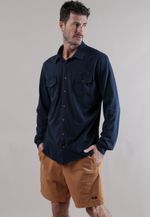CAMISA COTTON MAR - AZUL MARINHO ESTONADO