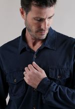 CAMISA COTTON MAR - AZUL MARINHO ESTONADO