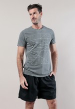 CAMISETA GEOMETRIC - CINZA ESTONADO