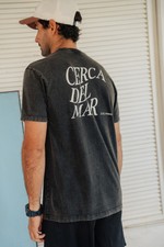 CAMISETA CERCA DEL MAR - PRETO MARMORIZADO