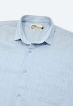CAMISA MANGA CURTA COTTON - AZUL