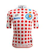 Camisa Ciclismo Masculino King of the Mountain Tour de France Branco Santini