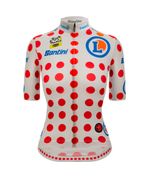 Camisa Ciclismo Feminino King of the Mountain Tour de France Branco/Vermelho Santini