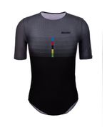 Camisa Ciclismo Unissex UCI Rainbow Baselayer Preto/Cinza Santini