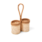 Porta Galheteiro Rattan Natural - 26 x 18 x 9 cm (altura com cabo 26 cm)