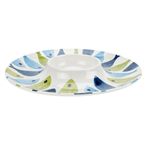 Petisqueira Redonda com Peixes em Melamina - 32,5x4 cm