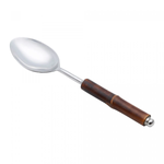 Colher para Servir em Aço Inox com cabo de Bambu - 1 peça