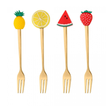 Jogo de Garfos para Aperitivo Fruit Dourado - 4 peças