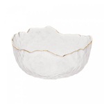 Bowl Taj em Cristal Martelado com a Borda Dourada - 13x6,5 cm