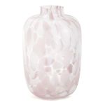 Vaso Bicolor Branco e Rosa em Vidro - 27x17,5 cm