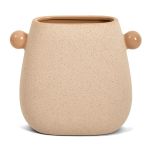 Vaso com Bolas em Cerâmica Areia -31,5x26x15,5 cm