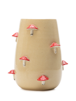 Vaso Nina Cogumelo em Cerâmica Nude - 16x9,5 cm