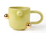 Caneca Bruxelas em Cerâmica e Ouro - 9x8,5 cm