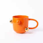 Caneca Bruxelas em Cerâmica e Ouro - 9x8,5 cm