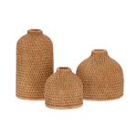 Jogo de Mini Vasos em Polirreina Caramelo - 3 peças