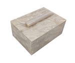 Caixa com Tampa Marmorizada Off White - 18x13x7,5cm 