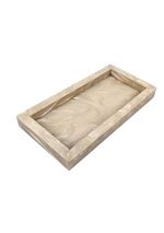 Bandeja Retangular Marmorizada Off White - 25x13,5x2,5 cm