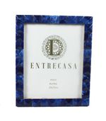Porta Retrato com Design Pirâmide Marmorizado Azul Marinho
