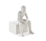 Escultura Pessoa em Polirresina Branca - 17,5x11x14,5 cm
