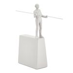 Escultura Pessoa em Polirresina Branca - 27x25x14 cm
