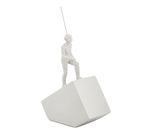 Escultura Pessoa em Polirresina Branca - 24x14,5x6,5 cm