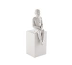 Escultura Pessoa em Polirresina Branca - 26,5x8,5x11 cm