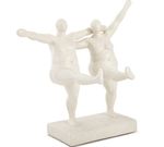 Escultura Homem e Mulher em Polirresina Branca - 23x24x15 cm