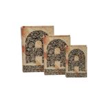 Conjunto de Caixas Livro em Madeira Letras com 3 peças