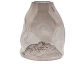 Vaso Malva em Cristal Murano Quartzo Fume - 22x22x20cm