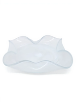 Centro de Mesa Lira em Cristal Murano Quartzo Pérola - 29x37x9 cm