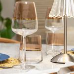 Jogo de Copos Duo Rose e Filete Dourado com 6 peças - 380ml
