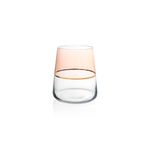 Jogo de Copos Duo Rose e Filete Dourado com 6 peças - 380ml