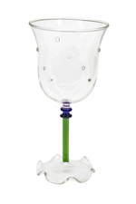 Jogo de Taças Flower Transparente e Verde com 4 peças - 320ml