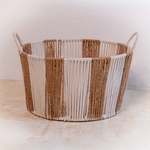 Cesto Duo em Corda e Fibra Natural Branco - 23x20 cm