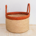 Cesto em Palha Bicolor - 40x25 cm 