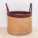 Cesto em Palha Bicolor - 40x25 cm 