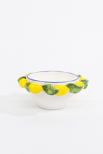 Bowl Limão Siciliano com Borda Decorada em Faiança  - 14x7cm