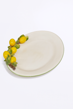 Travessa Limão Siciliano Oval com Borda Verde - 40x30cm